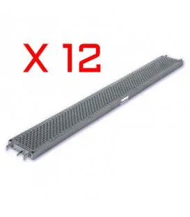 Lot de 12 planchers acier 3m x 0.36m Tubesca-Comabi distribué par France Echafaudage