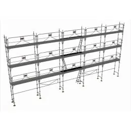 Echafaudage façadier NF 128m² avec GCMS