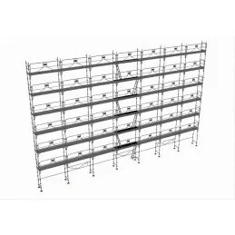 Echafaudage façadier NF 308m² avec GCMS