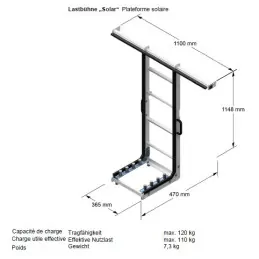 Dimensions plateforme solaire GEDA BATTERY