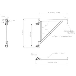 Dimensions Potence échafaudage