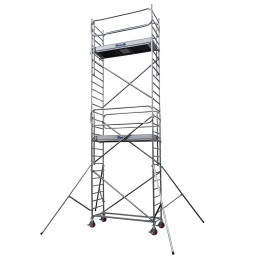Echafaudage roulant alu docker 85 - long.2.05m - haut.travail 7m90 - version garde-corps.