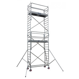 Echafaudage roulant alu docker 85 - long. 2.54m - haut.travail 7m90 - version garde-corps.