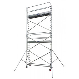 Echafaudage roulant alu docker 85 - long.2.95m - haut.travail 7m90 - version garde-corps.