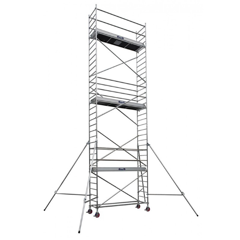 Echafaudage roulant alu docker 85 - long.2.54m - haut.travail 8m90 - version lisses.