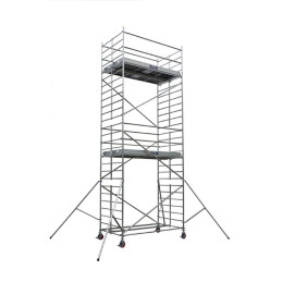 Echafaudage roulant alu docker 150 - long. 2.54m - haut.travail 7m90 - version lisses.